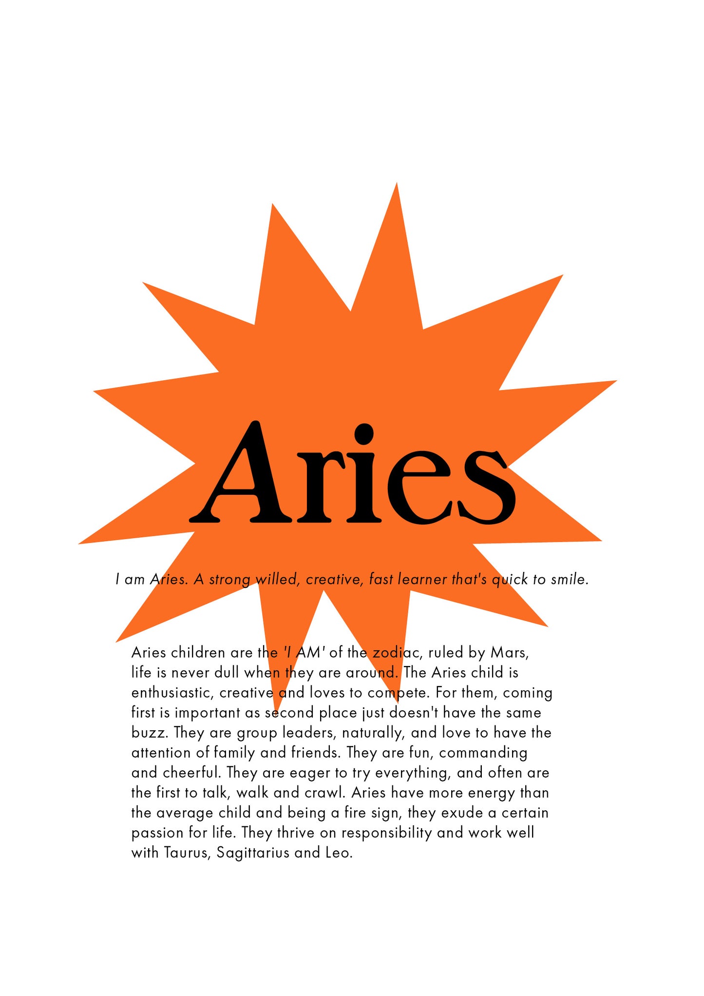 La Terre Press | Children's Zodiac Sign - Aries