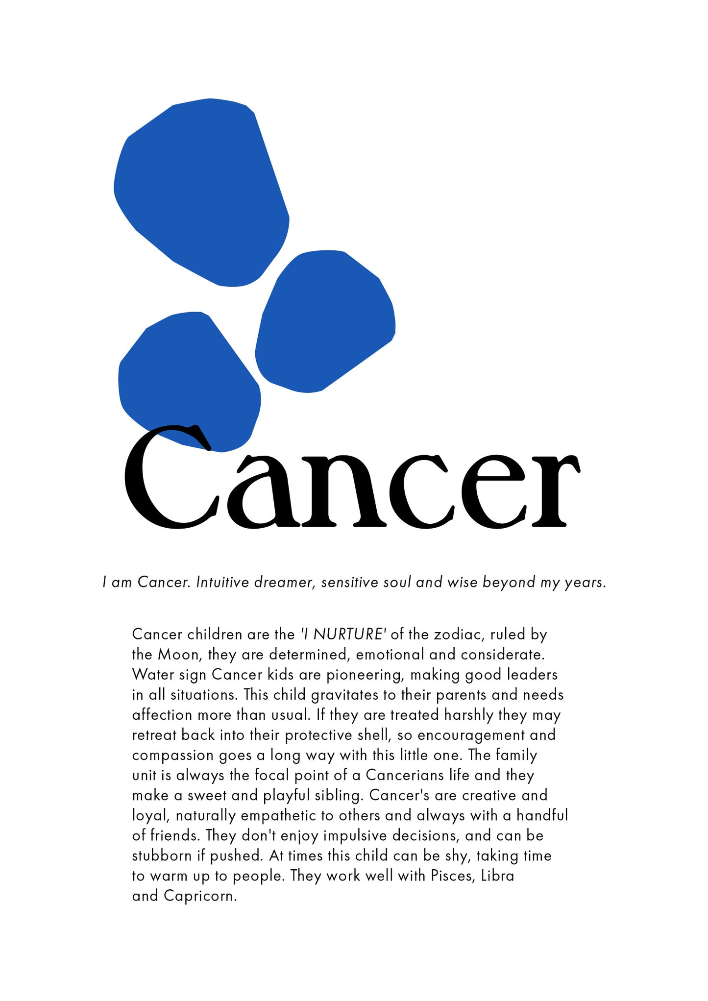 La Terre Press | Children's Zodiac Sign - Cancer