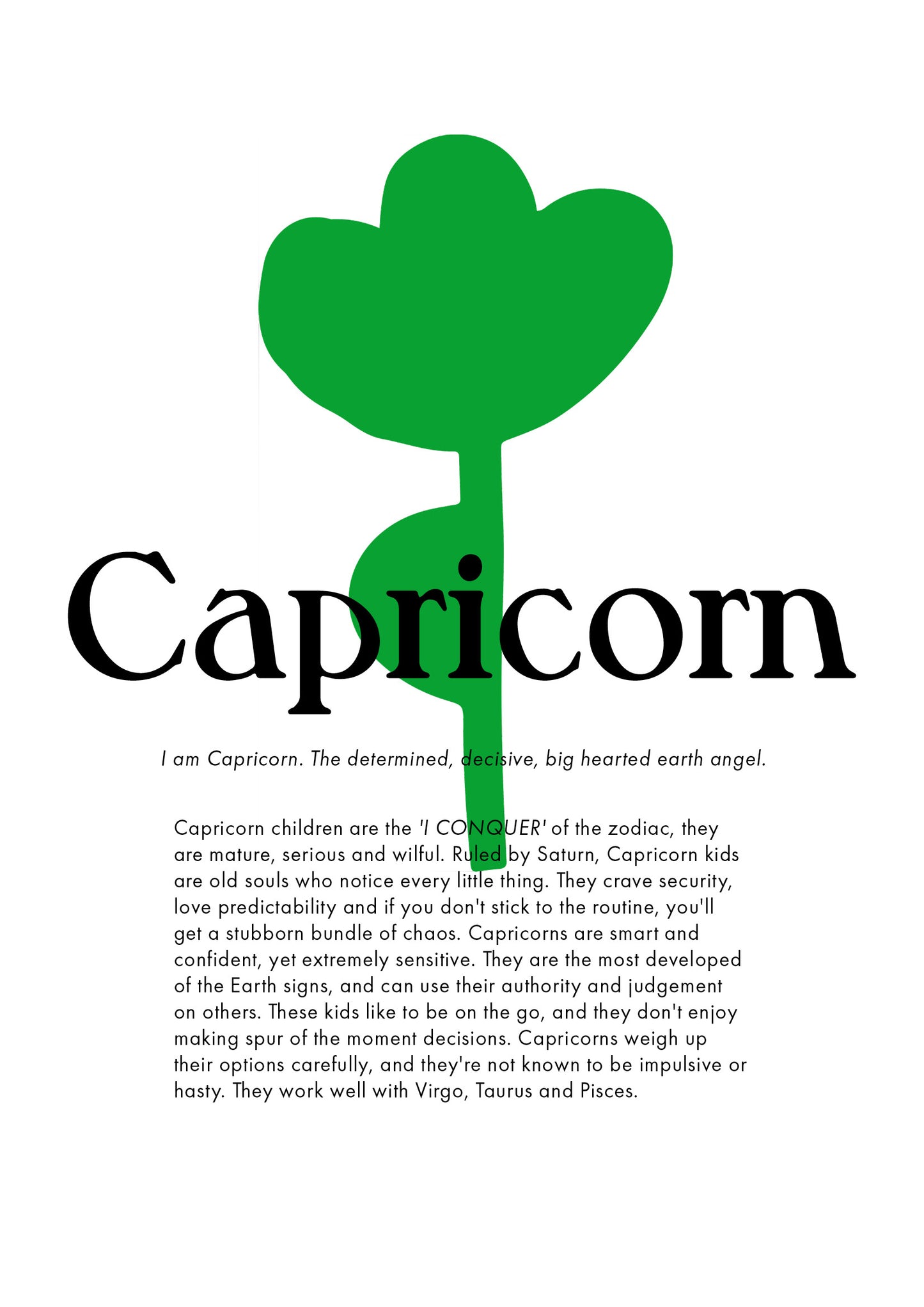 La Terre Press | Children's Zodiac Sign - Capricorn