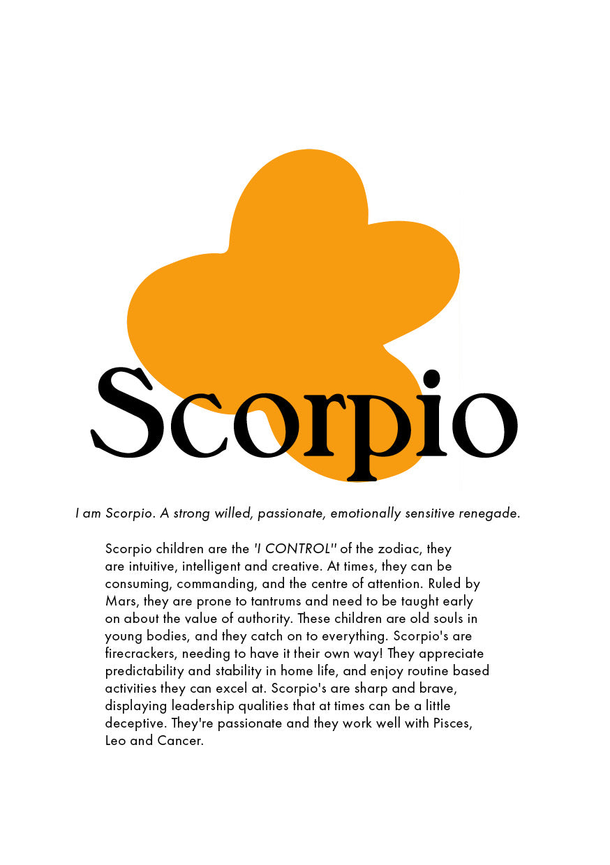La Terre Press | Children's Zodiac Sign - Scorpio