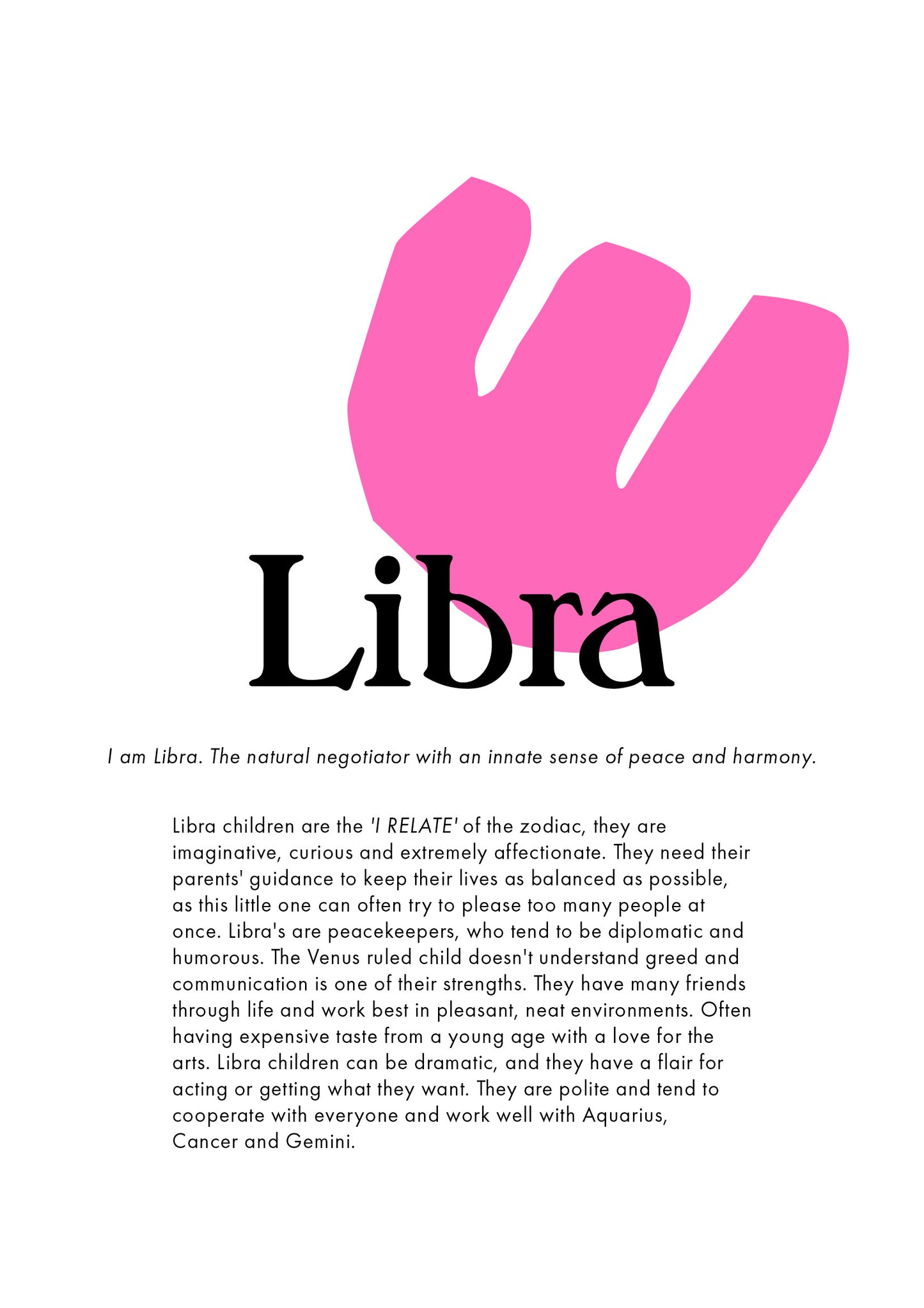La Terre Press | Children's Zodiac Sign - Libra