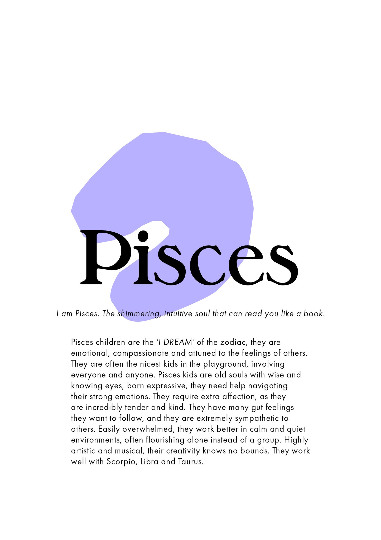 La Terre Press | Children's Zodiac Sign - Pisces