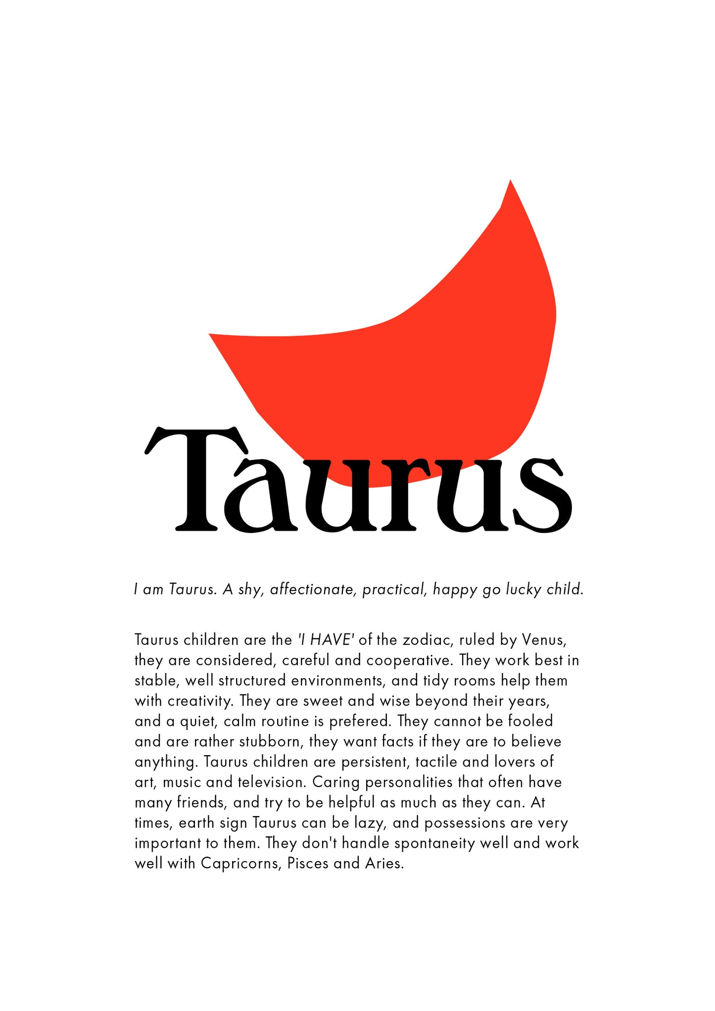 La Terre Press | Children's Zodiac Sign - Taurus